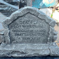 💝 Home Accent Holiday Tombstone "Death But A Passing Through A Door That Opens To A New Life" #W3009