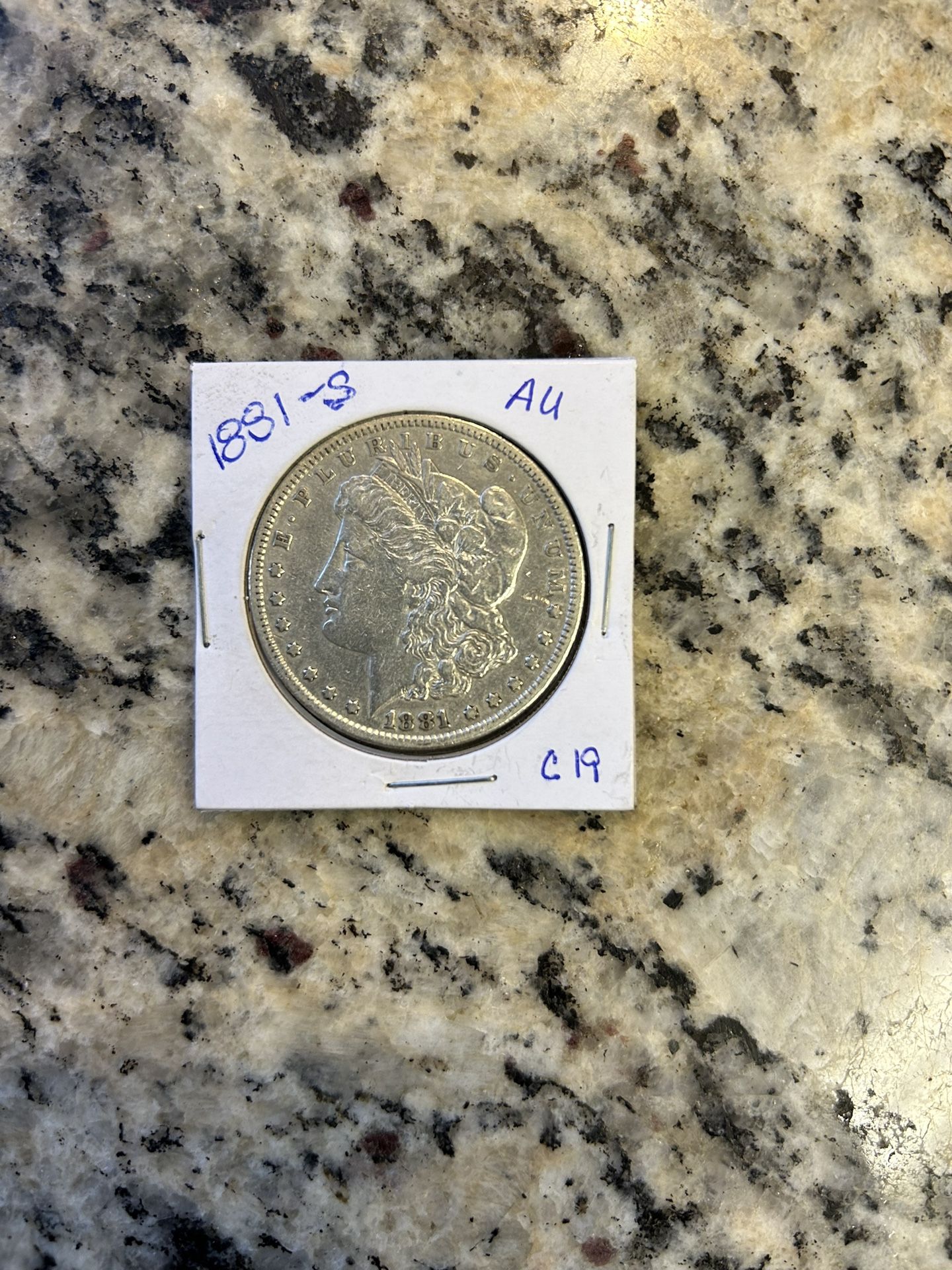 1881 S MORGAN SILVER DOLLAR AU. (c19)