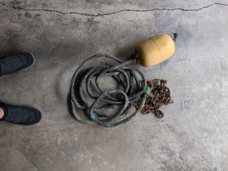 Old Float On Rope And Chain