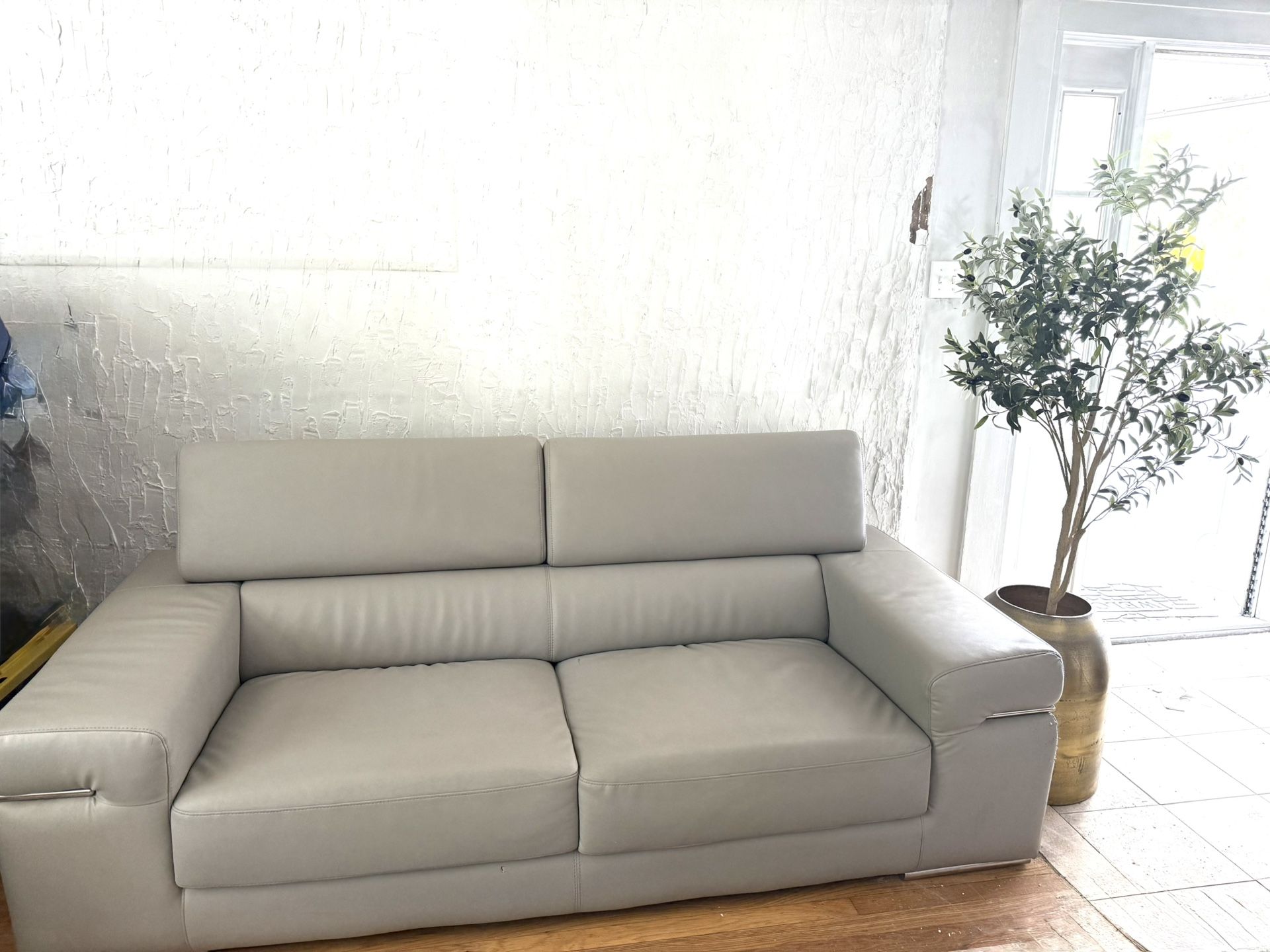 Beautiful 85” Faux Leather Couch.