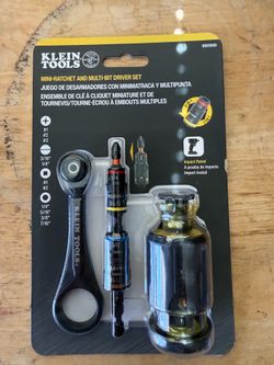 Klein Tools Flip Socket, Mini Ratchet and Multi-Bit Driver Set, 3-Piece