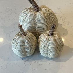 Wicker Pumpkin Set