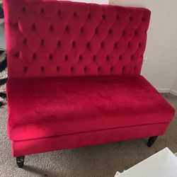 Red Bedroom Bench Couch