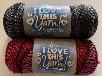 2 I Love this Yarn Prints Crochet Knit