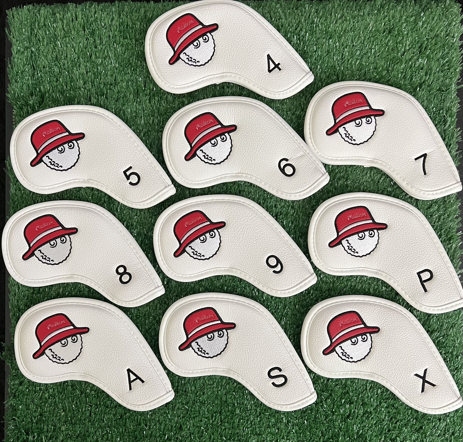 Malbon Gold Iron Covers - White/Red