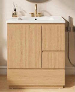 30" Bathroom Vanity with Ceramic Sink
