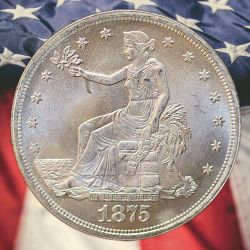 1875-S Trade Dollar Silver Plated Novelty Coin - Uncirculated
