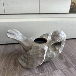 Carved Dove Candle Holder