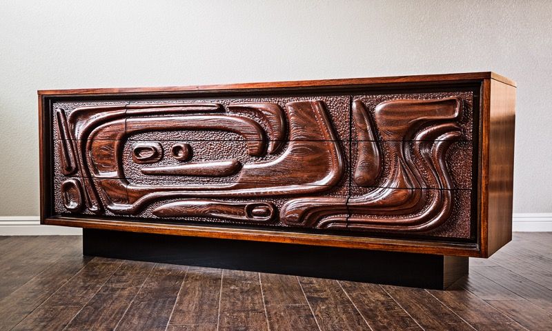 Witco Mid-Century Modern Oceanic Tiki Dresser