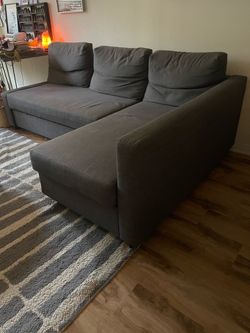 IKEA FRIHETEN Sleeper sectional,3 seat w/storage, Skiftebo dark gray
