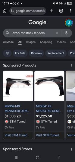 Evo 9 MR stock front fenders