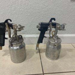 Two Mastercraft air powered Siphon Feed Spray Gun . One New One Used . Good Condition .