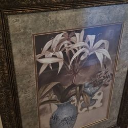 Large Floral Picture Framed Decor - 44 in  x  35 in