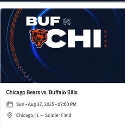4 Tickets Chicago Bears Vs Buffalo Bills