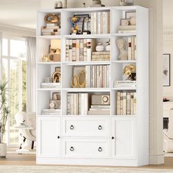 White Bookcase With Doors