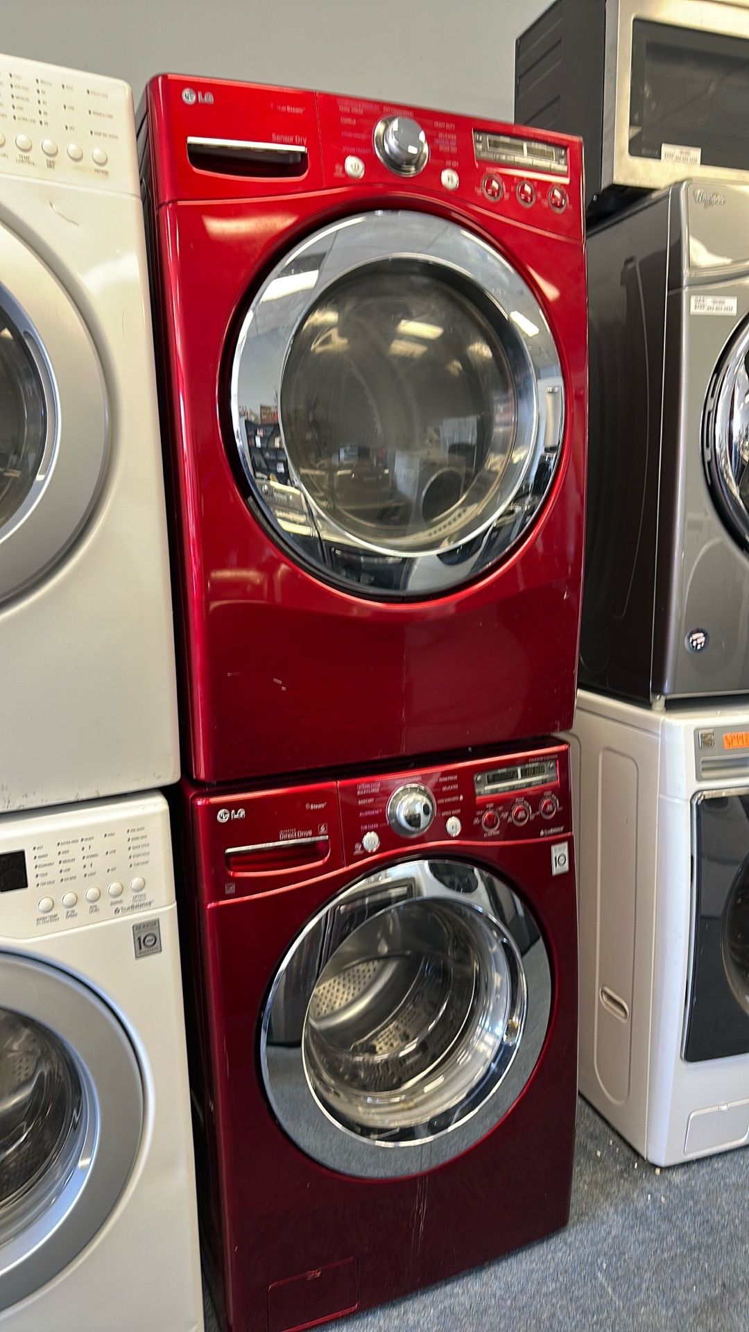 Red lg washer and dryer set stackable