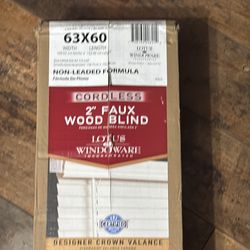 Cordless 2 inch Faux Wood  Blind 63x60