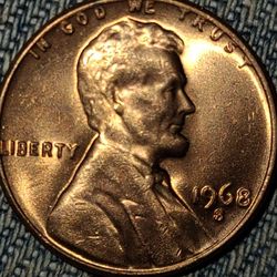 Lincoln Penny Coin BU 1968S