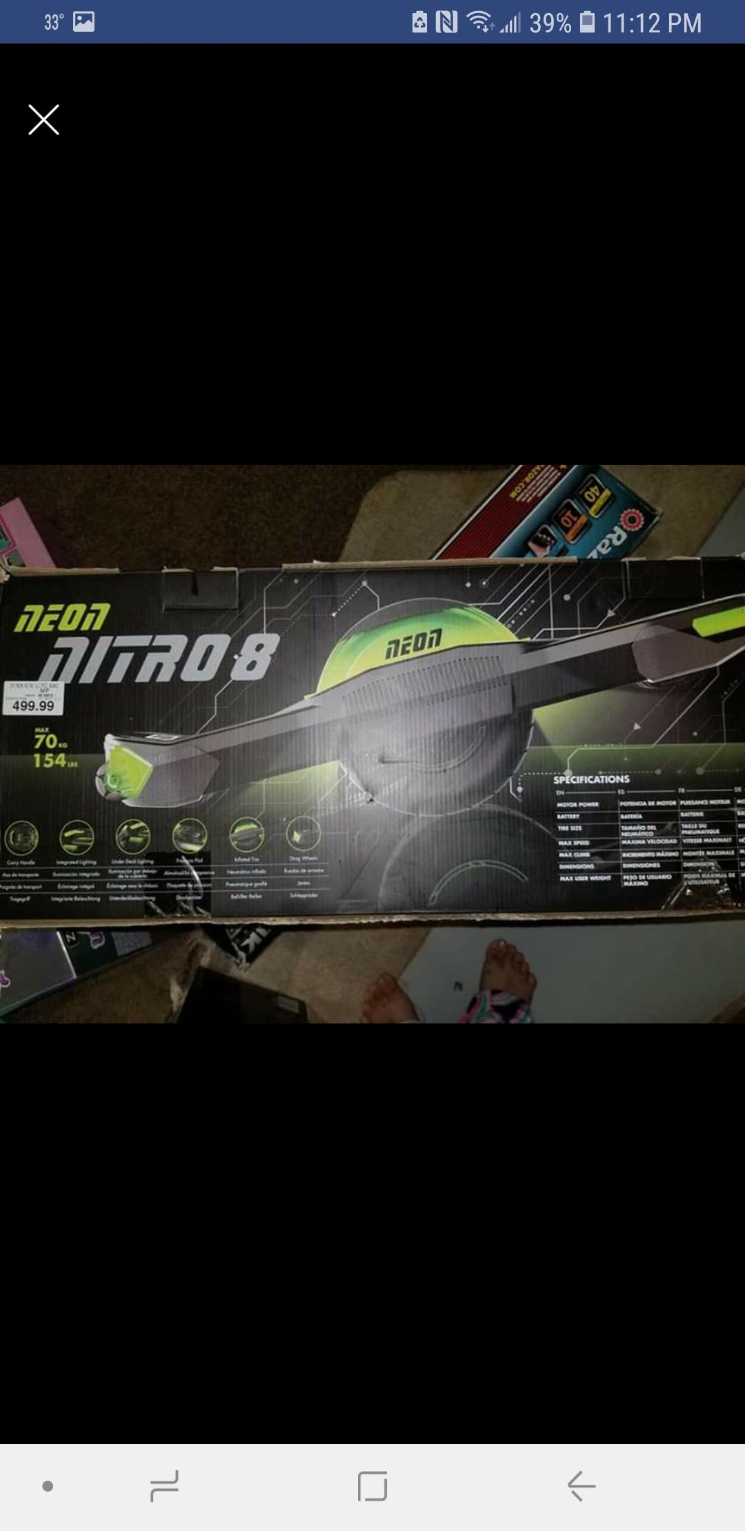 Neon nitro8 electric 1 wheel hoverboard over $450+tax originally $105 BRAND NEW NEVER OPENED/USED