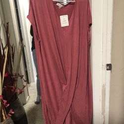 long pink shirt dress