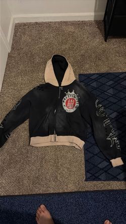 Prestigious Zip-Up Distressed Hoodie