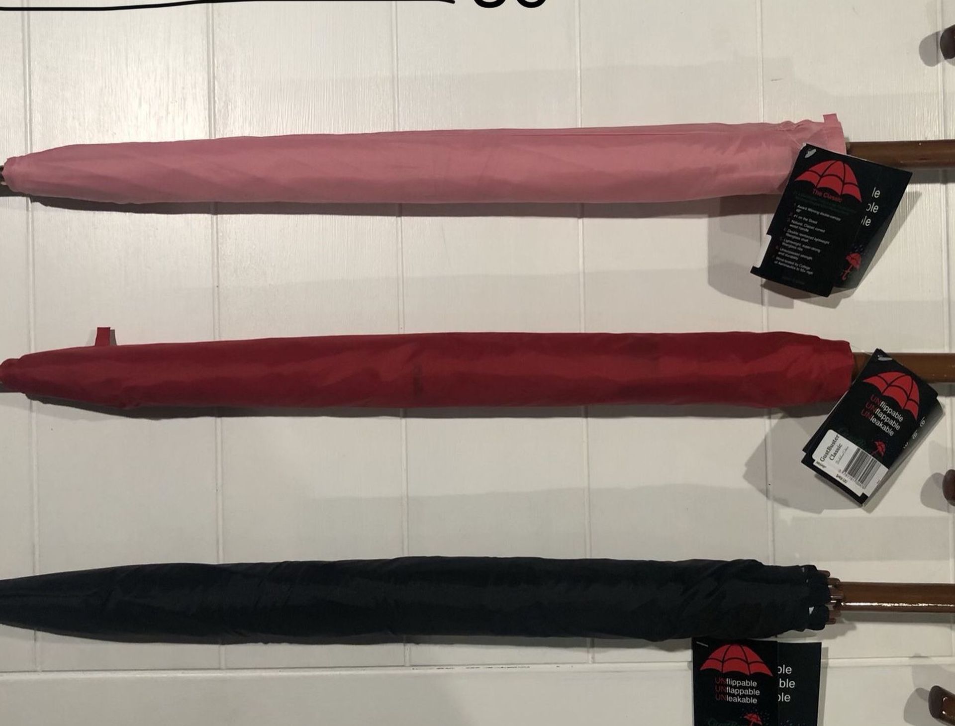 NEW GustBuster Classic 48” Double Canopy Automatic Wind Resistant Umbrellas - All 3 for $30