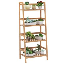 🏷️ Brand New Homfa 4-Tier Bamboo Storage Rack & Plant Stand