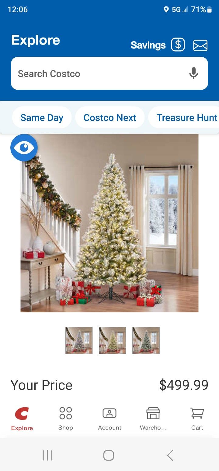 7.5ft Pre-Lit Glitter Flocked Artificial Christmas Tree, 1150 Color-Changing Radiant Micro LED Lights

