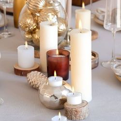 Amyhill Set of 30 White Unscented Pillar Candles