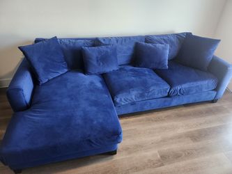 Blue cloth  sectional  couch