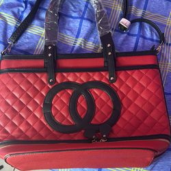 Red tote bag