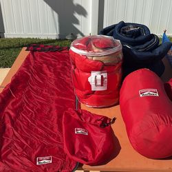 Camping Supplies Four Sleeping Bags And Tent