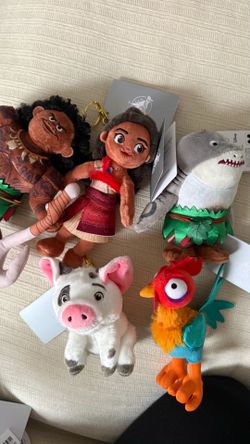 New Tokyo Disney Moana Maui shark head pua hei hei plush keychains bag charms