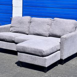 Grey Sectional Couch with Left or Right Chaise