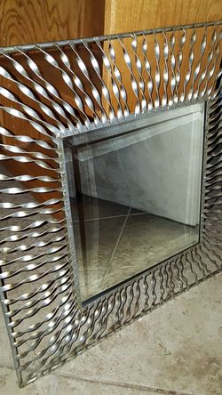 NEW! Silver Twisted Metal Mirror $45