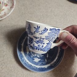 Johnson Brothers Blue Willow Cup And Saucer