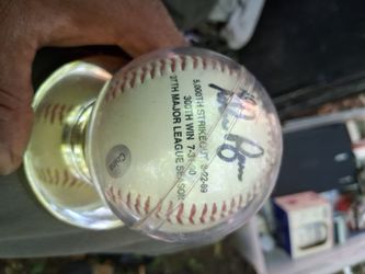 Commemorative Baseball 5,000th Strikeout 300th Win