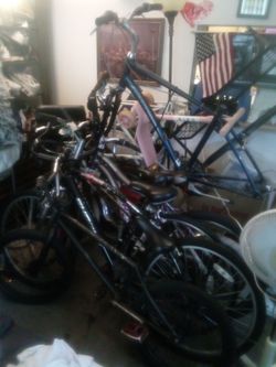 Multiple bikes and parts