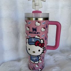 Pink Dodger hello kitty Stanley cup