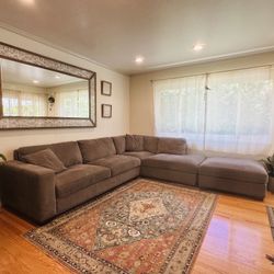 Sectional Sleeper Sofa With 2 Custom Matching Cushions 
