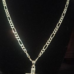 Cadena Y Dije De Plata Italiana .925 24” 5mm