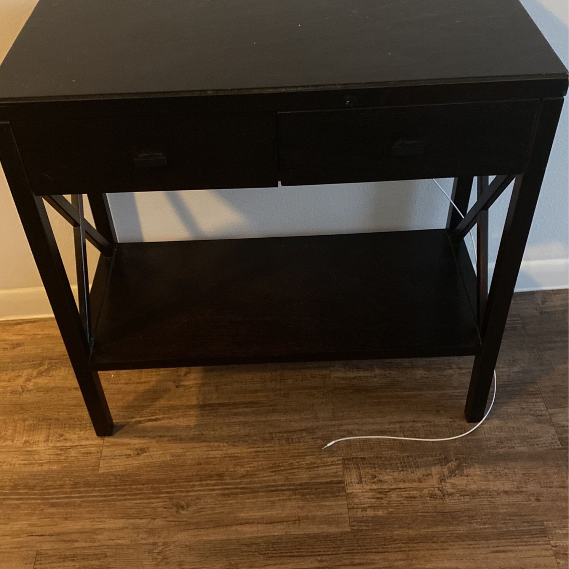 Credenza Table With 2 Front Drawers  Great Condition And Espresso In Color 