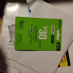Simple Mobile 30$ Refill Card