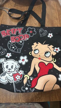 Betty Boop Black Graphic Tote Bag