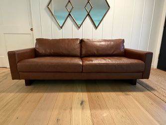 Room and Board Brown Leather Sofa