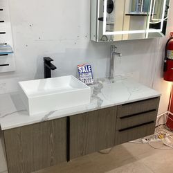 48” bathroom vanity James Martin solid wood with vessel sinks Wallmount ready for pick up today