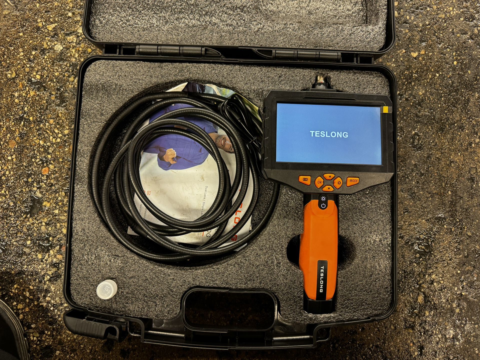 Inspection Camera, Dual Lens Endoscope Camera with Light 5" IPS Screen Digital Industrial Borescope,1080P Endoscope Waterproof Flexible Probe B