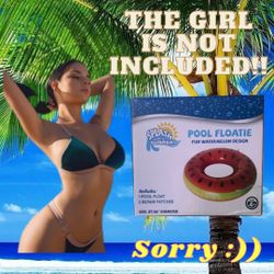 Kids Inflatable Watermelon Float Ring Swimming Pool and Beach Toy Circle Shape🏖