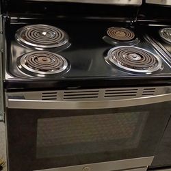 Stainless electric regulator coils range/stove everything works with warranty delivery fee depends on address 🏠🚛🛣️