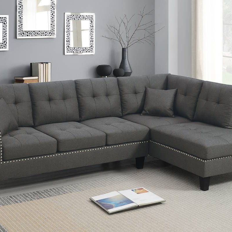 Gray Sofa Sectional w/ Reversible Chaise 